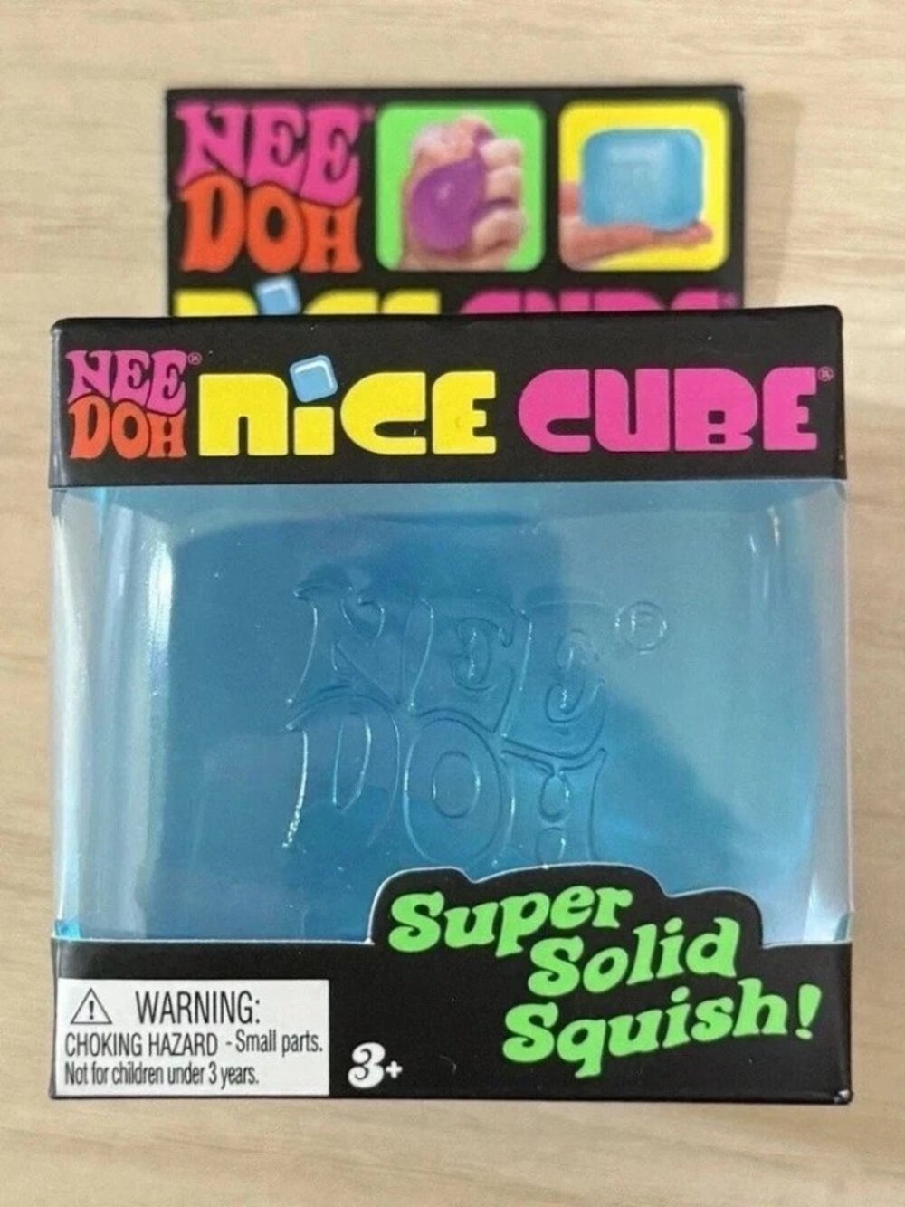 Schylling NeeDoh Nice Cube Blue Super Solid Squish Sensory Fidget Toy NEW